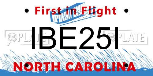 IBE25I North Carolina License Plate