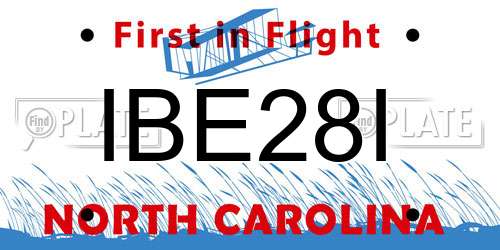 IBE28I North Carolina License Plate