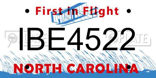 IBE4522 North Carolina License Plate