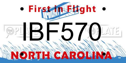 IBF570 North Carolina License Plate