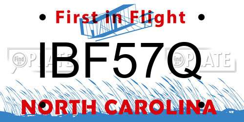 IBF57Q North Carolina License Plate