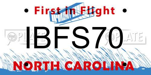 IBFS70 North Carolina License Plate