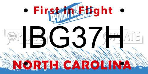 IBG37H North Carolina License Plate