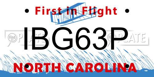 IBG63P North Carolina License Plate