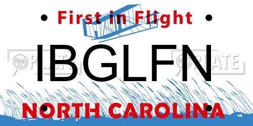 IBGLFN North Carolina License Plate