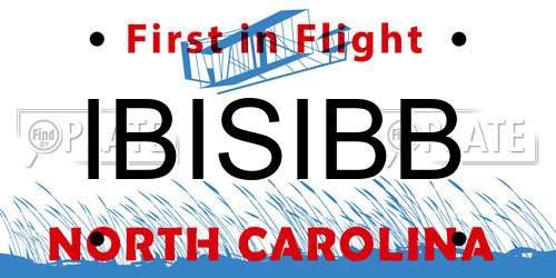 IBISIBB North Carolina License Plate