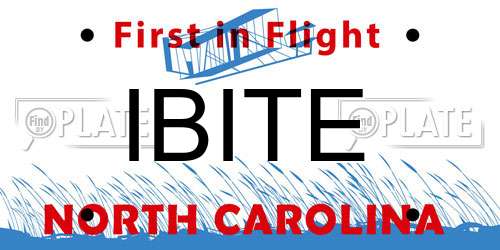 IBITE North Carolina License Plate