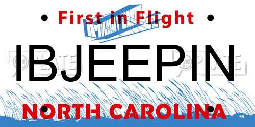 IBJEEPIN North Carolina License Plate