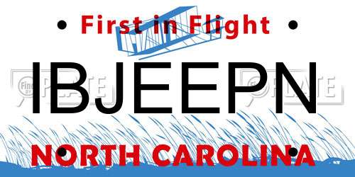 IBJEEPN North Carolina License Plate
