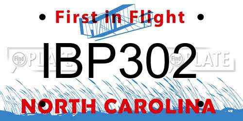 IBP302 North Carolina License Plate