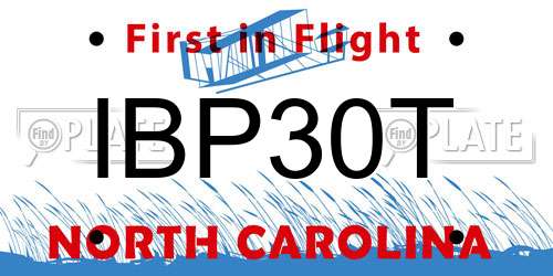 IBP30T North Carolina License Plate