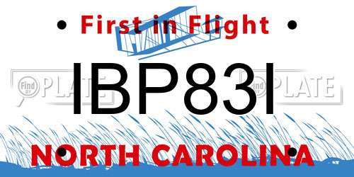 IBP83I North Carolina License Plate