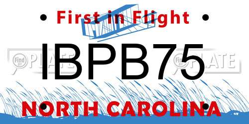 IBPB75 North Carolina License Plate