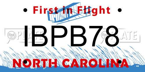 IBPB78 North Carolina License Plate