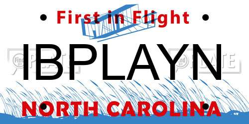 IBPLAYN North Carolina License Plate