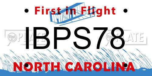 IBPS78 North Carolina License Plate