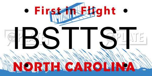 IBSTTST North Carolina License Plate
