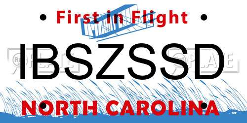 IBSZSSD North Carolina License Plate