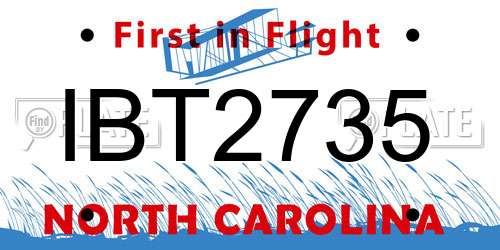 IBT2735 North Carolina License Plate