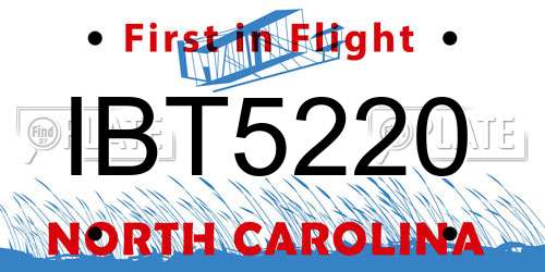 IBT5220 North Carolina License Plate