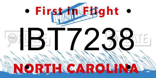 IBT7238 North Carolina License Plate