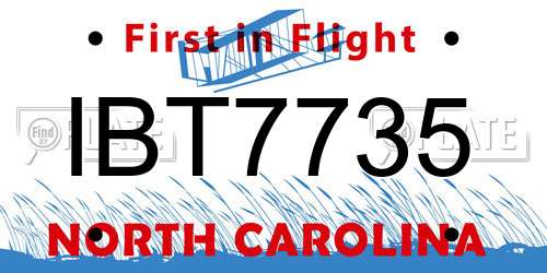 IBT7735 North Carolina License Plate