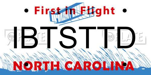 IBTSTTD North Carolina License Plate