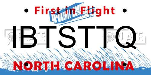 IBTSTTQ North Carolina License Plate