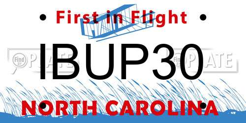 IBUP30 North Carolina License Plate