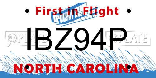IBZ94P North Carolina License Plate