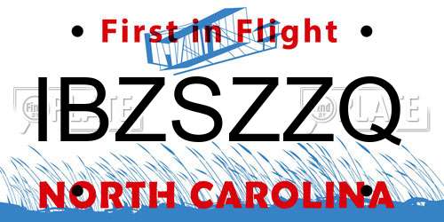 IBZSZZQ North Carolina License Plate