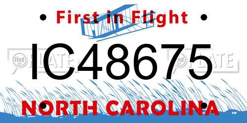 IC48675 North Carolina License Plate