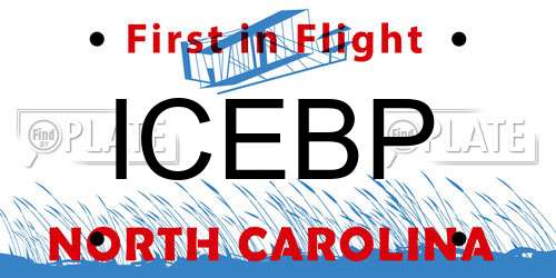 ICEBP North Carolina License Plate
