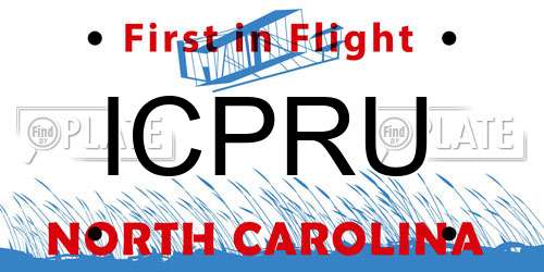 ICPRU North Carolina License Plate