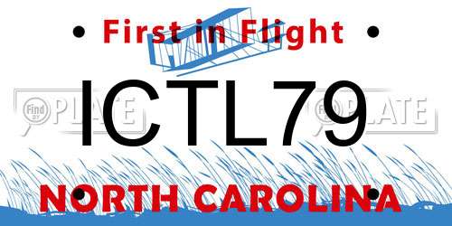 ICTL79 North Carolina License Plate