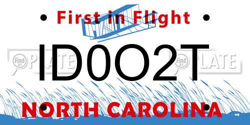 ID0O2T North Carolina License Plate