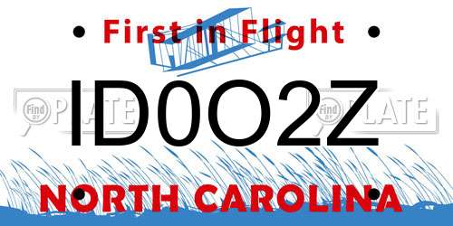 ID0O2Z North Carolina License Plate