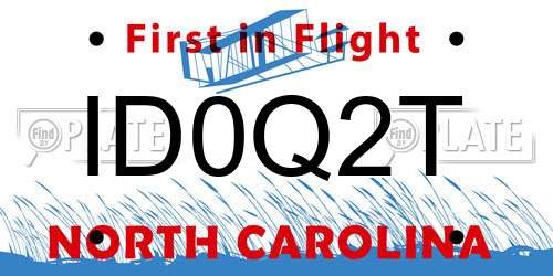 ID0Q2T North Carolina License Plate