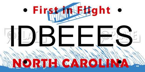 IDBEEES North Carolina License Plate