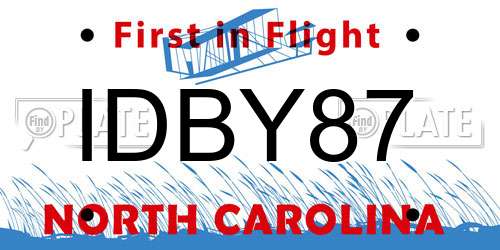 IDBY87 North Carolina License Plate