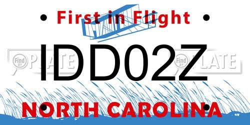 IDD02Z North Carolina License Plate