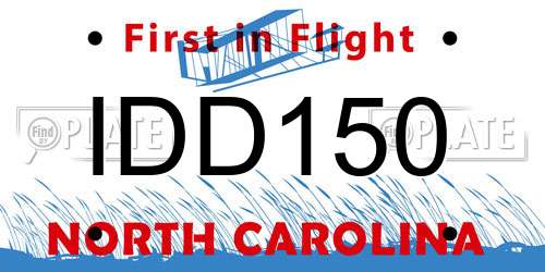 IDD150 North Carolina License Plate
