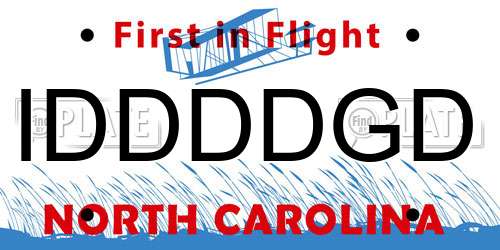 IDDDDGD North Carolina License Plate