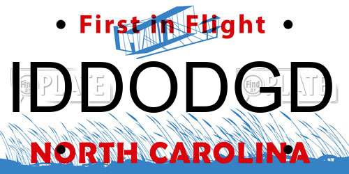 IDDODGD North Carolina License Plate