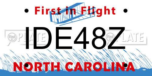 IDE48Z North Carolina License Plate