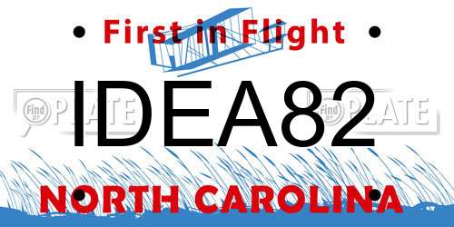 IDEA82 North Carolina License Plate