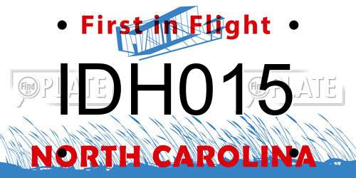 IDH015 North Carolina License Plate