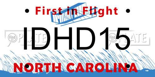 IDHD15 North Carolina License Plate