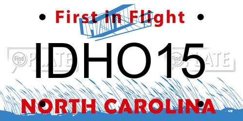 IDHO15 North Carolina License Plate