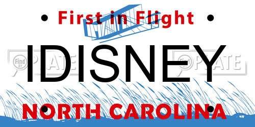 IDISNEY North Carolina License Plate